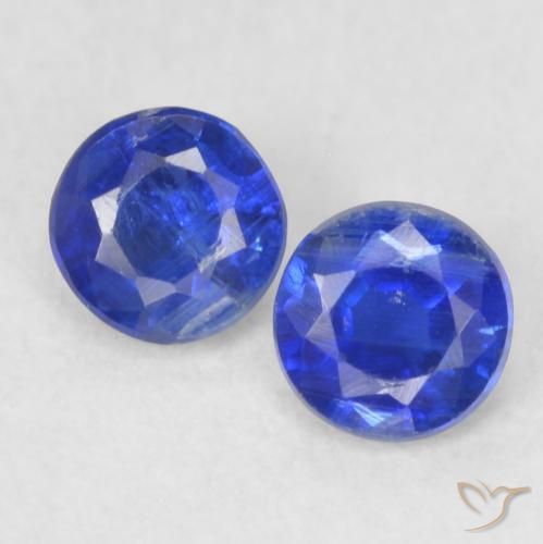 0.48ctw Natürlicher Navy blau Kyanit, Runden, VS-SI