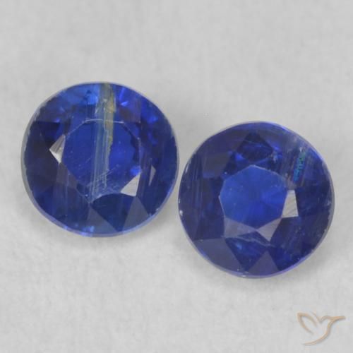 0.57ctw Natürlicher Navy blau Kyanit, Runden, VS-SI