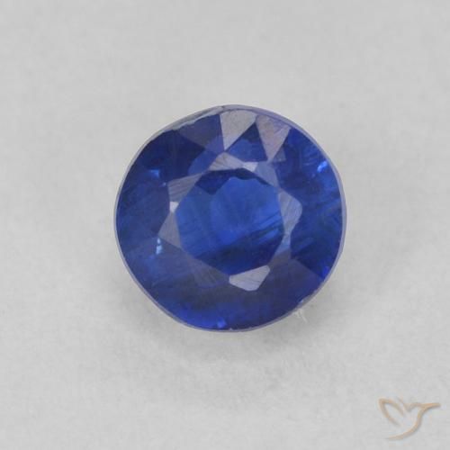 0.54ct Natürlicher tiefblau Kyanit, Runden, SI, Photo A