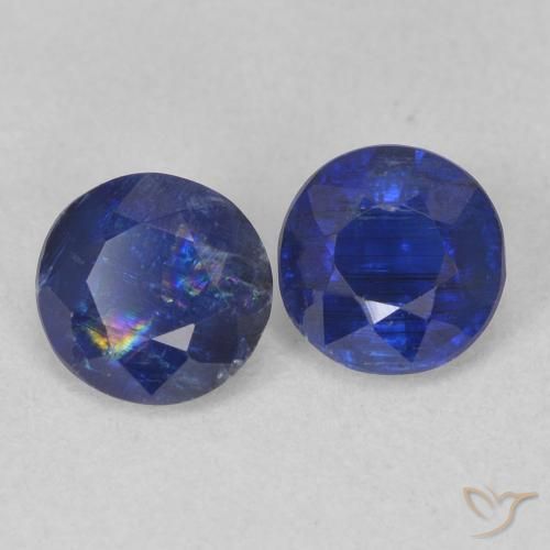 1.12 ct natürliche dunkelblau Kyanit-Edelsteine, Runden, SI