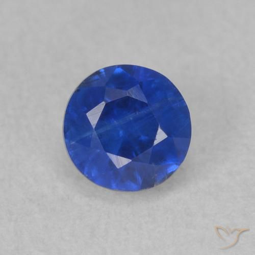 0.51ct Natürlicher Tiefes Azurblau Kyanit, Runden, SI