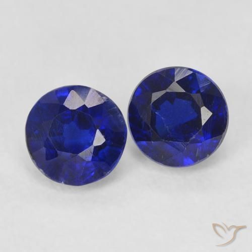 0.90 ct natürliche tiefblau Kyanit-Edelsteine, Runden, VS-SI