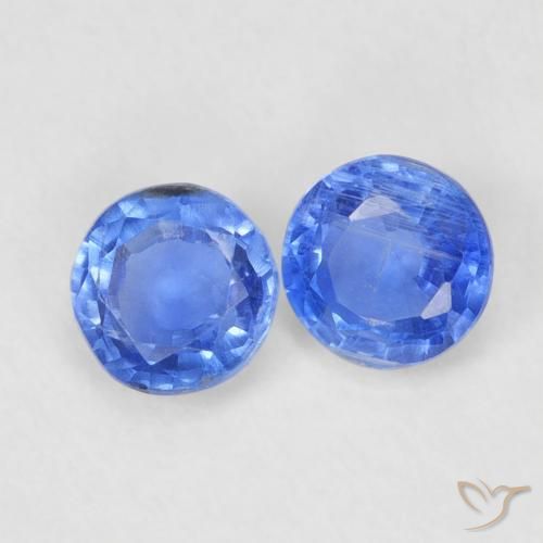 0.73 ct natürliche Mittleres Marineblau Kyanit-Edelsteine, Runden, VS-SI