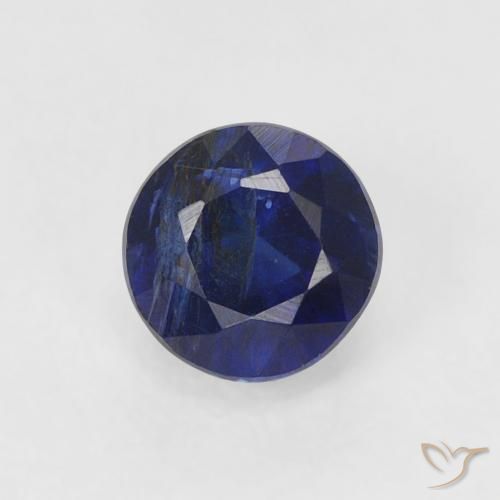 0.54ct Natürlicher Sehr tiefes Blau Kyanit, Runden, SI, Photo A
