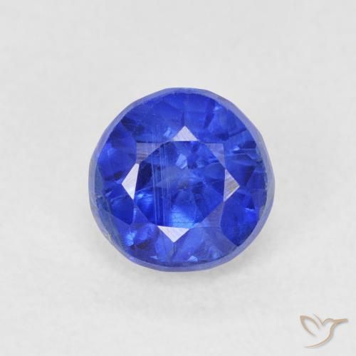 0.86ct Natürlicher Tiefes Azurblau Kyanit, Runden, SI