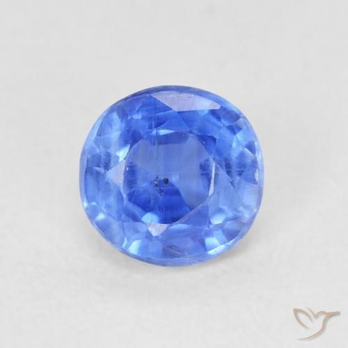 0.77ct Natürlicher Tiefes Azurblau Kyanit, Runden, SI, Photo A