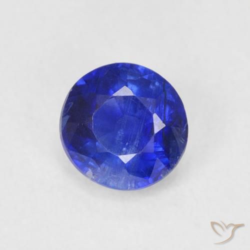 0.66ct Natürlicher tiefblau Kyanit, Runden, SI, Photo A
