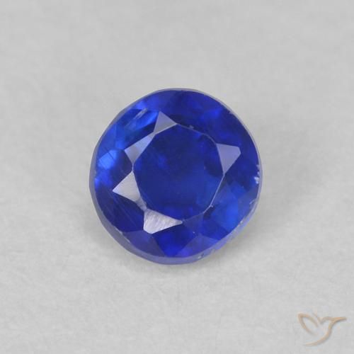 0.40ct Natürlicher Intensives Marineblau Kyanit, Runden, VS-SI, Photo A