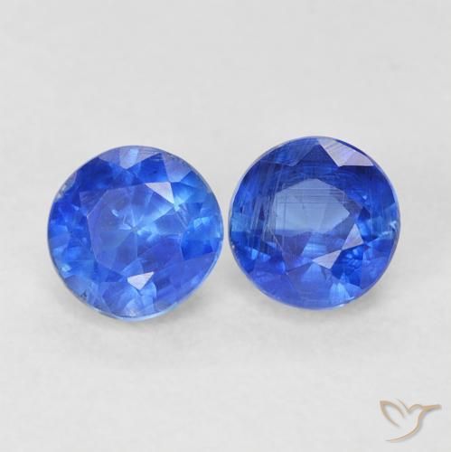 0.90 ct natürliche Tiefes Azurblau Kyanit-Edelsteine, Runden, VS-SI