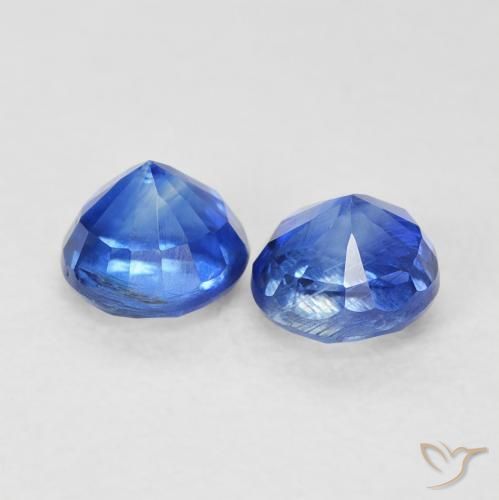 0.90 ct natürliche Tiefes Azurblau Kyanit-Edelsteine, Runden, VS-SI