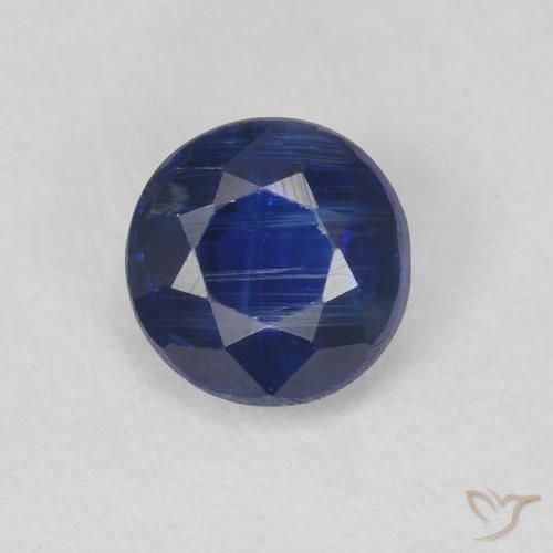 0.71ct Natürlicher Navy blau Kyanit, Runden, SI, Photo A