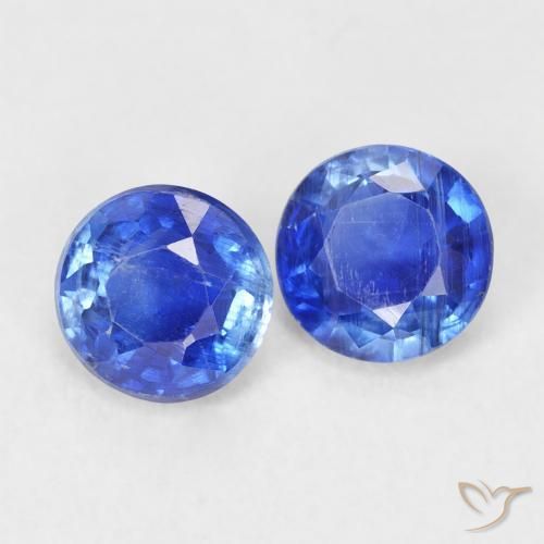 1.20 ct natürliche Tiefes Azurblau Kyanit-Edelsteine, Runden, SI