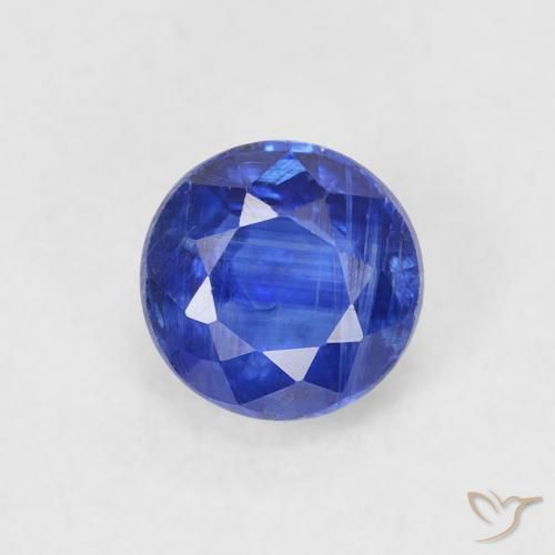 0.73ct Natürlicher Navy blau Kyanit, Runden, SI, Photo A