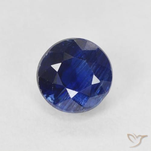 0.80ct Natürlicher tiefblau Kyanit, Runden, SI