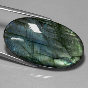 47,29 ctw natürlicher mehrfarbiger Labradorit, Transparent, Transparent / Lichtdurchlässig
