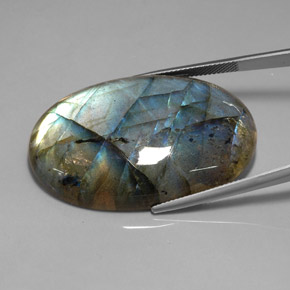 72,08 ctw natürlicher mehrfarbiger Labradorit, Transparent, Transparent / Lichtdurchlässig