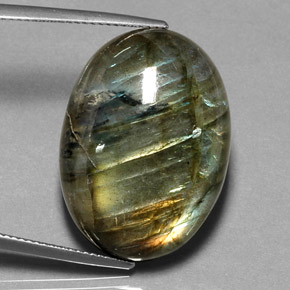 32,58 ctw natürlicher mehrfarbiger Labradorit, Transparent, Transparent / Lichtdurchlässig