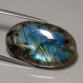 31,68 ctw natürlicher mehrfarbiger Labradorit, Transparent, Transparent / Lichtdurchlässig