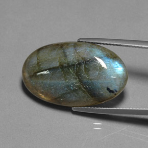 22,69 ctw natürlicher mehrfarbiger Labradorit, Transparent, Transparent / Lichtdurchlässig