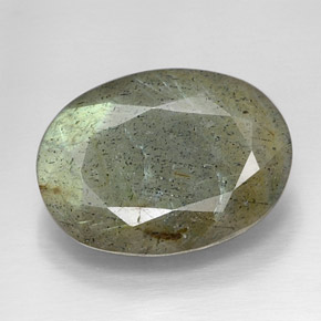 13,18 ctw natürlicher mehrfarbiger Labradorit, Oval Schliff, Lichtundurchlässig