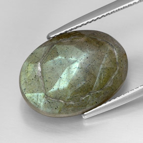 13,18 ctw natürlicher mehrfarbiger Labradorit, Oval Schliff, Lichtundurchlässig