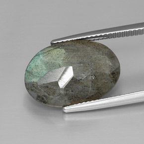 10,77 ctw natürlicher mehrfarbiger Labradorit, Oval Schliff, Lichtundurchlässig