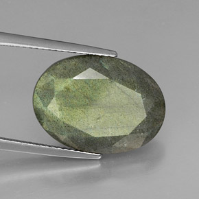 10,59 ctw natürlicher mehrfarbiger Labradorit, Oval Schliff, Lichtundurchlässig