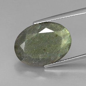 10,59 ctw natürlicher mehrfarbiger Labradorit, Oval Schliff, Lichtundurchlässig