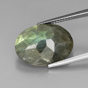 10,59 ctw natürlicher mehrfarbiger Labradorit, Oval Schliff, Lichtundurchlässig