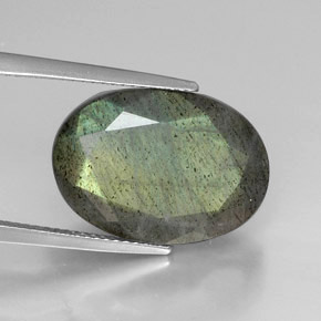 12,90 ctw natürlicher mehrfarbiger Labradorit, Oval Schliff, Lichtundurchlässig