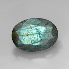 13,24 ctw natürlicher mehrfarbiger Labradorit, Oval Schliff, Lichtundurchlässig