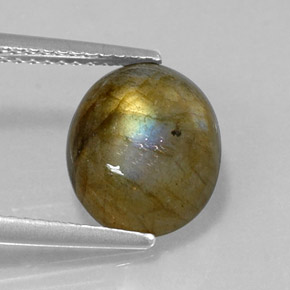3,60 ctw natürlicher mehrfarbiger Labradorit, Oval Schliff, Lichtundurchlässig