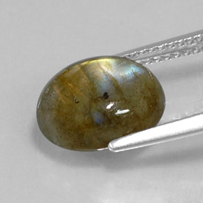 3,60 ctw natürlicher mehrfarbiger Labradorit, Oval Schliff, Lichtundurchlässig