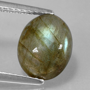 2,81 ctw natürlicher mehrfarbiger Labradorit, Oval Schliff, Lichtundurchlässig