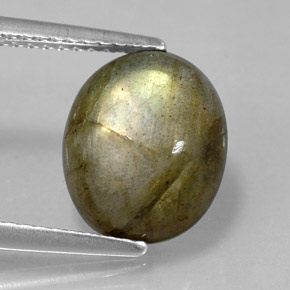 4,58 ctw natürlicher mehrfarbiger Labradorit, Oval Schliff, Lichtundurchlässig