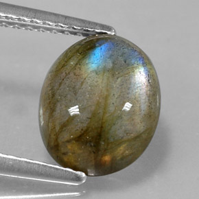 2,98 ctw natürlicher mehrfarbiger Labradorit, Oval Schliff, Lichtundurchlässig