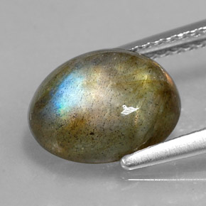 2,98 ctw natürlicher mehrfarbiger Labradorit, Oval Schliff, Lichtundurchlässig