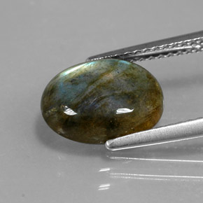 2,89 ctw natürlicher mehrfarbiger Labradorit, Transparent, Transparent / Lichtdurchlässig