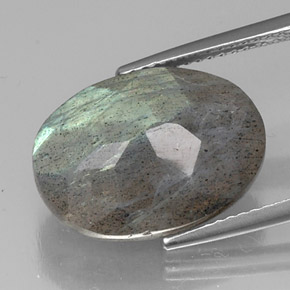10,02 ctw natürlicher mehrfarbiger Labradorit, Oval Schliff, Lichtdurchlässig