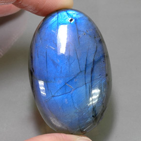 93,88 ctw natürlicher mehrfarbiger Labradorit, Oval Schliff, Lichtdurchlässig