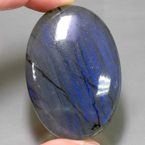 145,20 ctw natürlicher mehrfarbiger Labradorit, Oval Schliff, Lichtundurchlässig