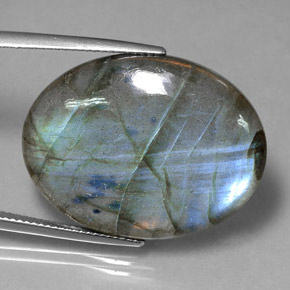 28,90 ctw natürlicher mehrfarbiger Labradorit, Oval Schliff, Lichtdurchlässig