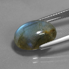 9,17 ctw natürlicher Mehrfarbig Labradorit, Oval Schliff, Lichtdurchlässig