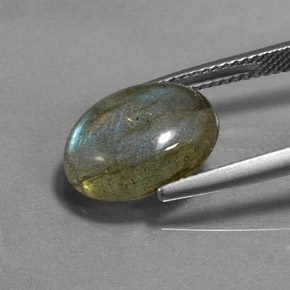 9,17 ctw natürlicher Mehrfarbig Labradorit, Oval Schliff, Lichtdurchlässig