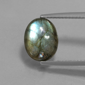 3,75 ctw natürlicher mehrfarbiger Labradorit, Oval Schliff, Lichtdurchlässig