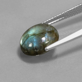 3,75 ctw natürlicher mehrfarbiger Labradorit, Oval Schliff, Lichtdurchlässig
