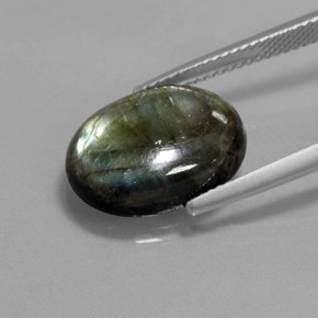 7,29 ctw natürlicher mehrfarbiger Labradorit, Oval Schliff, Lichtundurchlässig