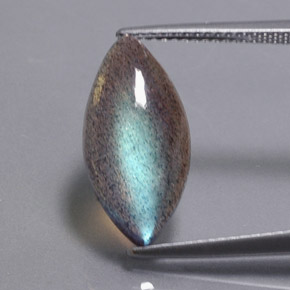 5,19 ctw natürlicher mehrfarbiger Labradorit, Transparent, Transparent / Lichtdurchlässig