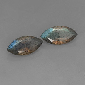  ct natürliche grau-blau-schimmernd Labradorit-Edelsteine, Transparent, Transparent / Lichtdurchlässig