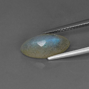 9,17 ctw natürlicher grau-blau-schimmernd Labradorit, Transparent, Transparent / Lichtdurchlässig